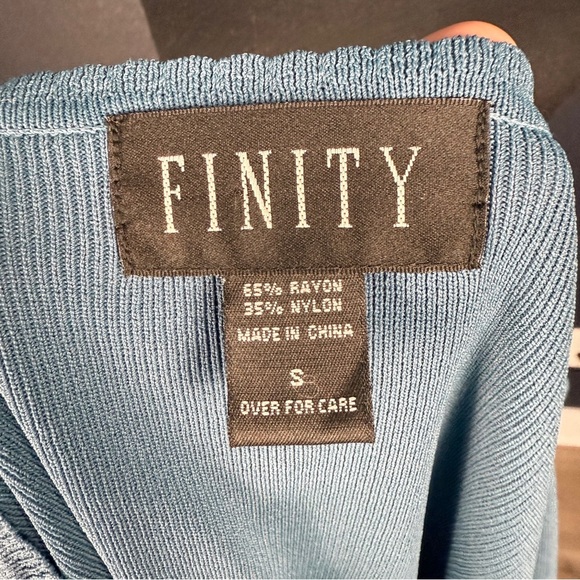 Finity Blue Knit Cardigan with Crochet Details, Size Small - Picture 6 of 7